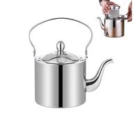 Bouilloire en acier inoxydable - Avec filtre en acier inoxydable à mailles fines et bec long - Bouilloire en métal - Pour café, thé, eau, cuisine, camping, voyage, bureau et maison