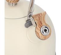 Bouilloire en acier inoxydable avec sifflet, capacité de 2,5 litres, poignée ergonomique, couleur beige