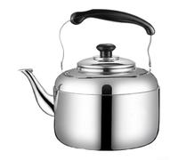 Bouilloire en acier inoxydable avec sifflet Convient pour induction Casserole épaisse Ébullition rapide Argent 2,5 L (16 cm)