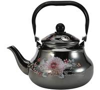 bouilloire en acier inoxydable, Bouilloire domestique à sifflet automatique avec rappel et tasse émaillée. gaz Cafetière(1.5L US)