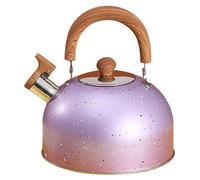 Bouilloire en acier inoxydable - Bouilloire vintage avec sifflet - Grande capacité - Violette - Bouilloire à induction - Adaptée pour le thé - 2 litres