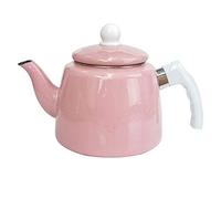 bouilloire en acier inoxydable, Cafetière grande capacité de 1,5 L avec poignée en bois anti-brûlure, compatible les plaques cuisson et cuisinières(Red)