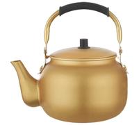 Bouilloire en Aluminium 1l pour Cuisinière à Gaz, Poignée Anti-brûlure | Usage sur Feu Ouvert, Finition Or, Prise Confortable, Ébullition, Format Pratique pour Maison