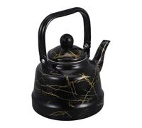 Bouilloire en Émail 1,7 L avec Poignée, Compatible Induction et Gaz | Alerte Sonore à Ébullition, Finition Rétro Peinte à Main, pour Thé, Café, Camping ou Restaurant
