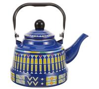 Bouilloire en Émail Épais, Acier Inoxydable, Bec Large, Bleu | Style Rétro Pratique et Élégant, Usage Quotidien pour Eau, Café, Thé, Entretien Sanitaire