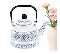 Bouilloire en métal antique - Bouilloire rustique, finition céramique intemporelle, bec verseur ergonomique, pièce de réunion extérieure, appartement, dortoir, porche, motif floral
