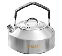 Bouilloire Inox Camping 1000ml, Acier Inoxydable, Poignée Ergonomique | Bouilloire Camping, Usage Extérieur et Maison, Compatible Induction et Gaz, Élégante, Argenté, Multi-fonction