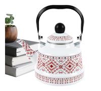 Bouilloire - Marmite en émail de 2,5 litres pour plaques de cuisson - Pour cuisine, chambre, appartement, pique-nique, camping, patio, véranda, jardin, pelouse et