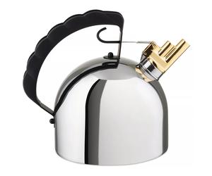 Bouilloire sifflante 9091 2 l, argent / noir, acier inoxidable, Alessi