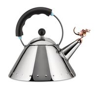 Bouilloire sifflante 9093 TEA REX 2 l, argent / noir, acier inoxidable, Alessi