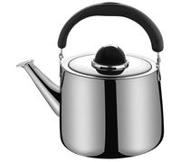 Bouilloire sifflante, bouilloire à thé en acier inoxydable 3L avec poignée ergonomique Cool Touch, théière à ébullition rapide avec couvercle pour eau café, cuisine camping extérieur, sifflet pour cu