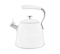 Bouilloire Sifflante Bouilloire sifflante sur la cuisinière | Thé en acier inoxydable de 2,3 L de style rétro avec un design emblématique et un sifflet de cuisine(White)