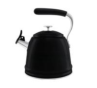 Bouilloire Sifflante Bouilloire sifflante sur la cuisinière | Thé en acier inoxydable de 2,3 L de style rétro avec un design emblématique et un sifflet de cuisine(Black)
