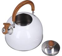 Bouilloire sifflante Capacité 2.5L Blanc Acier inoxydable 304 Chauffage rapide Poignée ergonomique Bouilloire sifflante Maison
