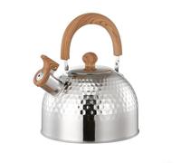 Bouilloire sifflante de camping en acier inoxydable, convient pour le café sur la cuisinière, tailles 2L, 3L et 4L disponibles (2000 ml)
