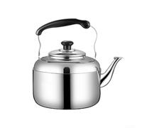 Bouilloire sifflante de grande capacité 4,5 l en acier inoxydable argenté | Construction robuste en acier inoxydable, conserve bien la chaleur, convient pour un usage quotidien, taille 5,5 L