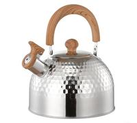 Bouilloire sifflante en acier inoxydable 2 l/3 l/4 l avec poignée isolante - Bouilloire antirouille pour cuisinière à gaz et induction, pour bec anti-éclaboussures pour randonnée en plein air (4000 ml