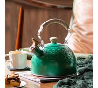 Bouilloire sifflante en acier inoxydable 304, 2,5 l, vert menthe, | Marmite à motif avec alarme puissante | Infusion électrique à induction au gaz pour cuisine familiale