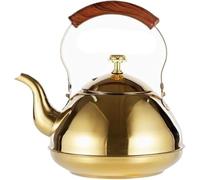 Bouilloire sifflante en acier inoxydable avec poignée anti-brûlure, théière à eau bouillante rapide pour thé, café, cacao chaud, fonctionne sur cuisinière électrique à gaz à induction