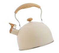 Bouilloire Sifflante INOX Baoblaze Bouilloire sifflante 2.5L avec théière de pique-nique de cuisine avec manche en bois pour cuisinières à gaz à induction