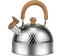 Bouilloire Sifflante Sifflet de bouilloire d'ébullition 2/3 L | Thé à ébullition rapide de Pot d'eau de cuisinière de cuisinière à Induction de gaz d'acier inoxydable(Silver-2L)