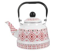 Bouilloire Théière 1,7 L en Acier Inoxydable Émaillé Rouge | Compatible Induction et Brûleurs, Écoulement Fluide, Design Rétro Artistique, Usage Maison ou Restaurant