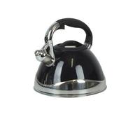 kela Bouilloire à induction 3L, bouilloire à flûte en acier inoxydable, pour tous les types de cuisinières, avec ouverture sécurisée du couvercle verseur par bouton-poussoir, VARUS, noir brillant