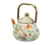 Bouilloire Vintage en Émail 2 L pour Cuisinière, Théière Élégante | Style Rétro Simple, Poignée Facile à Tenir, Versement Aisé, Usage Polyvalent, Format Léger de 2 L