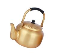 Bouilloires à thé portables en aluminium avec poignée, 1.5L | Cafetières dorées portables avec poignée confortable, idéales pour les voyages et la cuisine