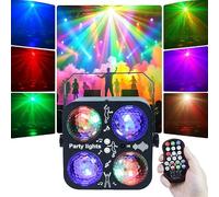 Boule à Facettes Lumière de Fête, Jeux de Lumière pour Soiree avec Stroboscope, Petite Boule Disco Lampe de Scène à Commande Vocale, Mini DJ Lampe Ambiance pour Noël Halloween Vacances Karaoké Club