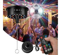 Boule à facettes moteur avec télécommande, moteur rotatif, vitesse réglable, 30 perles LED et mode multi-lumières, idéal pour les boules disco et les spectacles de lumière