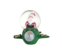 Boule à neige avion vert 9.7x6.6x8.2cm Vert