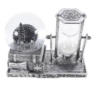 Boule à neige cristal avec sablier vintage résine ornement musical rétro lumineux déco table bureau