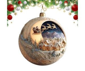 Boule à neige de Noël Décoration 2D Loup de neige Père Noël Acrylique Fête | Décoration de Noël pour la maison, pour fenêtres, entrées, Thanksgiving, fête d'anniversaire, bureaux