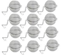Boule à thé en acier inoxydable, 12 pièces, infuseur à thé en maille, passoire, diffuseur à intervalle de thé