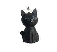 Boule à thé en inox avec une breloque en forme de chat Noir