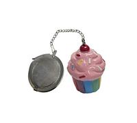 Boule à thé en inox avec une breloque en forme de Cup Cake