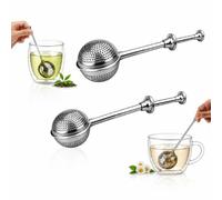 Boule à Thé Lot de 2, Boule a TheBoule à Thé avec Manche Télescopique, 304 Acier Inoxydable Infuseur Thé, Boule a The Infuseur pour Thé en Vrac, Épices, Sucre, Farine, Cacao