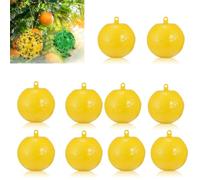 Boule Anti Mouche Boule De Piège À Mouches Suspendue, Boule Collante Anti Mouche Pièges À Insectes, Attrape-Mouches À Fruits, Attrape-parasites Extérieur, pour De Cours, Vergers (Jaune 10pcs)