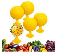 Boule Anti Moucherons Cuisine, Piège Mouches Fruits sans Produits Chimiques, Boules Jaunes Réutilisables pour Fruits, Évier, Plantes, Poubelle et Maison (5 Pièces)