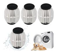 Boule Anti Poils Machine à Laver, 4 Pcs Attrape Poils Machine a Laver Réutilisables, Attrape-Poils pour Vêtements, Couettes, Enlever les Poils d'Animaux