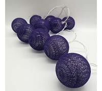 Boule Coton Lumineuse LED, DOTBUY Decoration Noël, Guirlande Lumineuse à Piles, Enfant, Romantique Chambre Mariage Halloween Décorations (Violet foncé,4.8M/30LED)