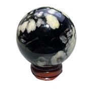 Boule d'agate de Fleur Cerisier Rose Noir en Cristal Naturel, sphère Pierre Brute d'échantillon minéral présente (48,9 mm)