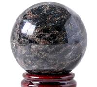boule de cristal, Boule de cristal feu d'artifice bleu naturel, for la méditation, miroir divination, Feng Shui, fabriquée à main(2.76in(7cm))