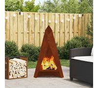 Boule de feu Acier patiné Braise extérieure Bac à rectangulaire moderne vidaXL v