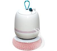 Boule de lavage électrique sans fil rechargeable par USB - Distributeur de savon automatique à 360° - Outil de nettoyage de cuisine - Fibre de ruche en silicone - 10 x 10 x 16 cm (rose)