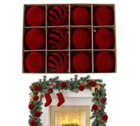 Boule de Noël 12 pièces incassables et floquées | boules décoratives de Noël pour les fêtes, vitrines de magasins et centres commerciaux, sapin, couronne et linteau de