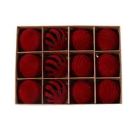 Boule de Noël 8 cm 12 Pièces Décorations Saisonnières Flockées Incassables | Décorations de Noël pour sapin pour les fêtes, vitrines de magasins et centres commerciaux, sapin, couronne