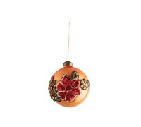 Boule de noël broderie fleur en sequins ORANGE G