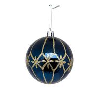 Boule de Noël Déco Poussière d'étoiles 8cm Bleu
